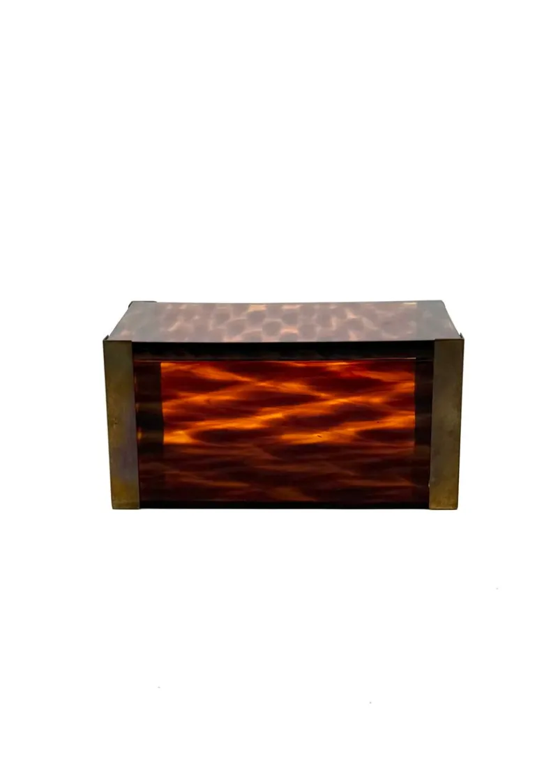 Pamono Mid-Century Modern Acrylic and Brass Jewelry Box, 1970s> Trunks Crates & Baskets