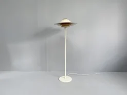 Pamono Mid-Century Modern Adina Floor Lamp with White Metal Shade from Lyfa, Denmark, 1970s> Floor Lamps