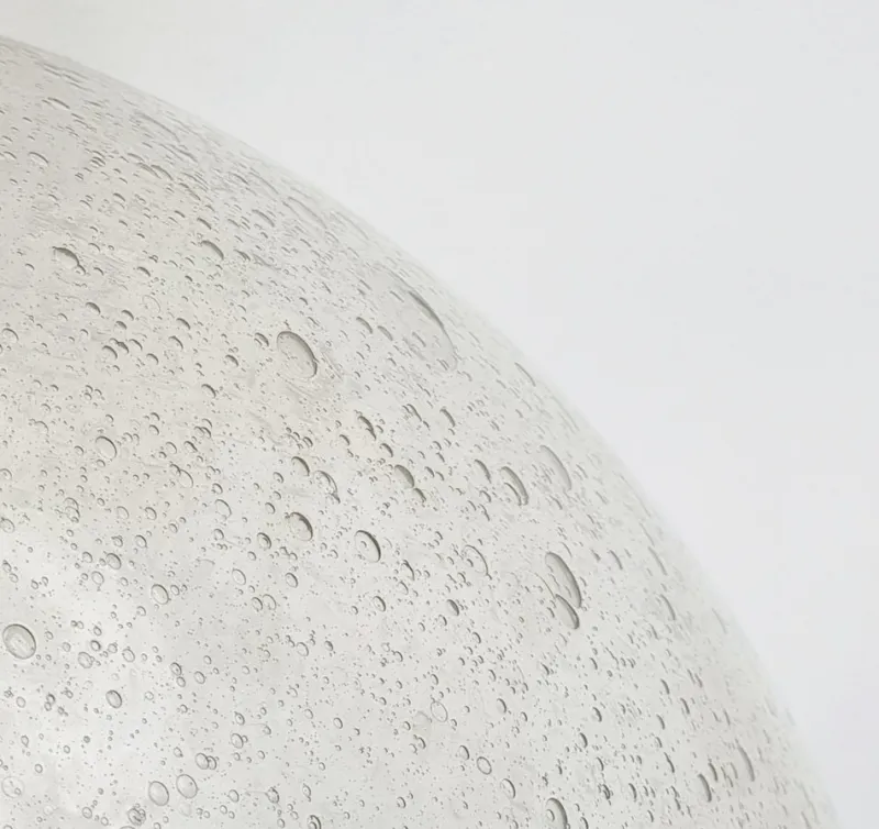 Pamono Mid-Century Modern Air-Bubbled Glass Globe Pendant Light from Limburg, 1970s> Ceiling Lights