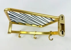 Best Pamono Mid-Century Modern Aluminium and Brass Corner Coat and Hat Rack, 1960s