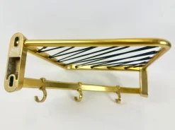 Best Pamono Mid-Century Modern Aluminium and Brass Corner Coat and Hat Rack, 1960s