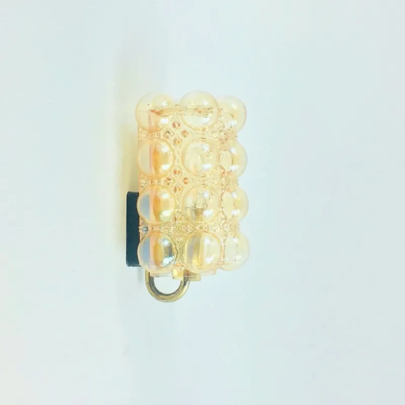Pamono Mid-Century Modern Amber Bubble Glass Wall Lights by Helena Tynell for Limburg, 1960s, Set of 2> Wall Lights & Sconces
