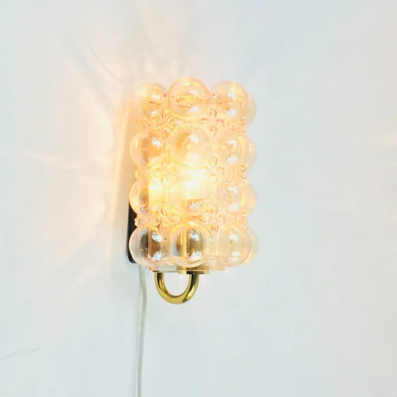 Pamono Mid-Century Modern Amber Bubble Glass Wall Lights by Helena Tynell for Limburg, 1960s, Set of 2> Wall Lights & Sconces