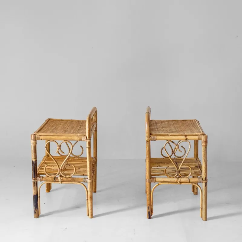 Best Pamono Mid-Century Modern Bamboo Side Tables, Italy, 1960s, Set of 2
