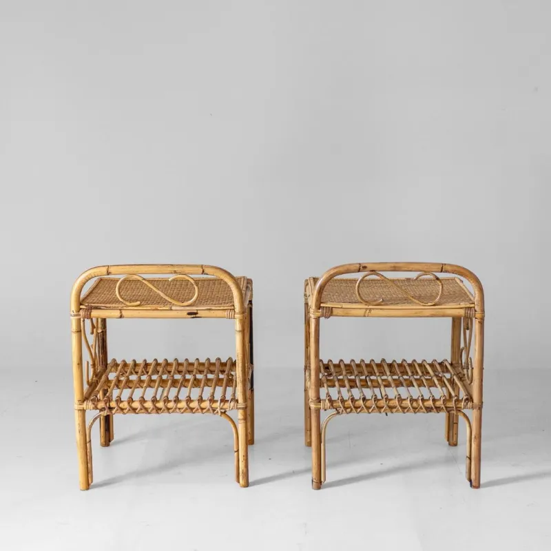 Best Pamono Mid-Century Modern Bamboo Side Tables, Italy, 1960s, Set of 2