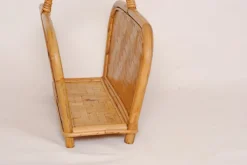 Pamono Mid-Century Modern Bamboo and Rattan and Oak Magazine Rack, 1950s><noscript><img width=