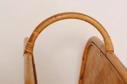 Pamono Mid-Century Modern Bamboo and Rattan and Oak Magazine Rack, 1950s><noscript><img width=