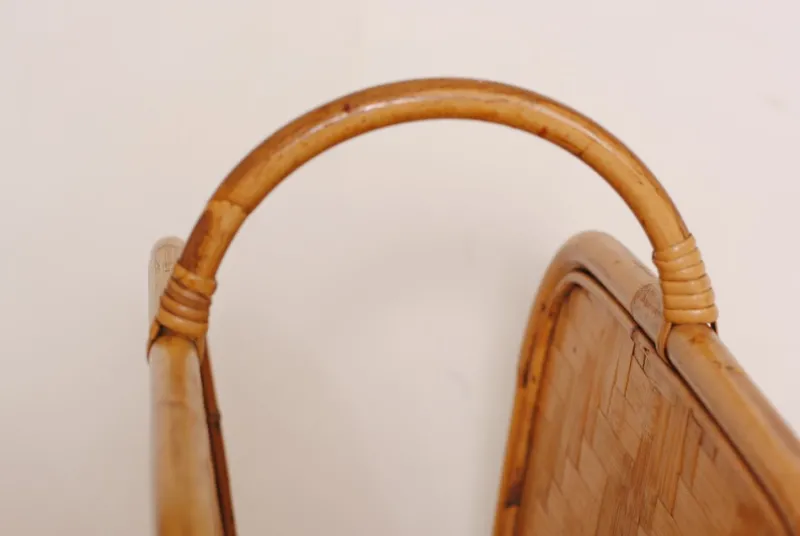Pamono Mid-Century Modern Bamboo and Rattan and Oak Magazine Rack, 1950s> Magazine Racks
