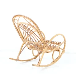 Pamono Mid-Century Modern Bamboo and Rattan Children's Rocking Chair, 1970s><noscript><img width=