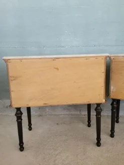 Pamono Midcentury Modern Bedside Tables with Marble Top, Set of 2><noscript><img width=
