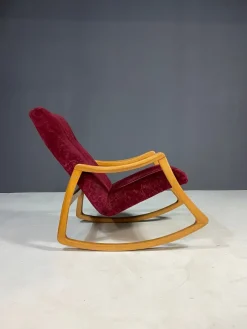 Pamono Mid-Century Modern Bentwood Rocking Chair by Ton, Czechoslovakia, 1960s><noscript><img width=