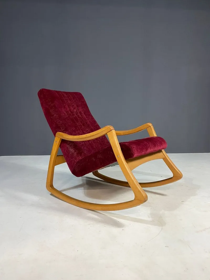 Pamono Mid-Century Modern Bentwood Rocking Chair by Ton, Czechoslovakia, 1960s> Rocking Chairs