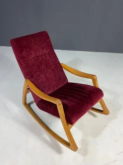 Pamono Mid-Century Modern Bentwood Rocking Chair by Ton, Czechoslovakia, 1960s><noscript><img width=