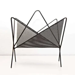 Hot Pamono Mid-Century Modern Black Metal Magazine Holder by Mathieu Matégot, 1950s