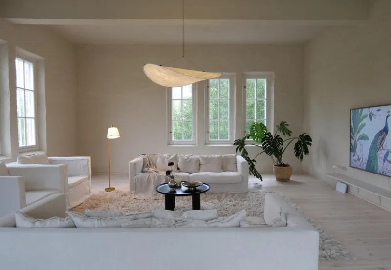 Pamono Mid-Century Modern Brass and Brown Leather Floor Lamp from Falkenbergs Belysning, Sweden, 1960s> Floor Lamps