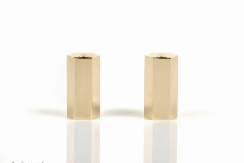 Pamono Mid-Century Modern Brass Candlesticks by Westerås Sweden, 1950s, Set of 2> Candleholders