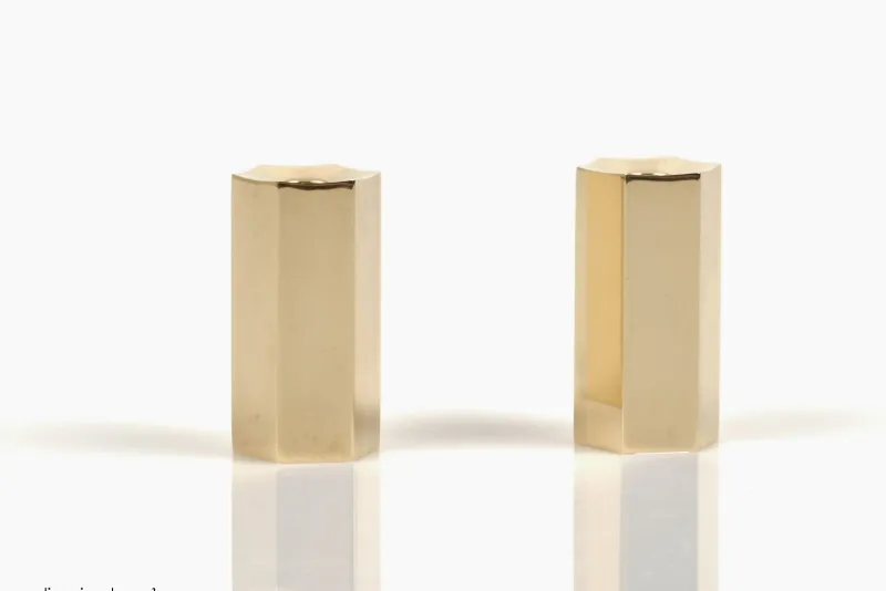Pamono Mid-Century Modern Brass Candlesticks by Westerås Sweden, 1950s, Set of 2> Candleholders