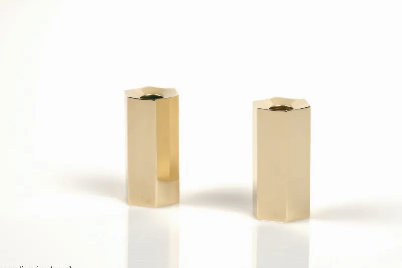 Pamono Mid-Century Modern Brass Candlesticks by Westerås Sweden, 1950s, Set of 2> Candleholders