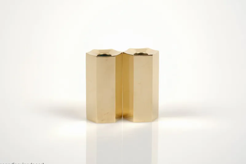 Pamono Mid-Century Modern Brass Candlesticks by Westerås Sweden, 1950s, Set of 2> Candleholders