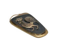 Best Pamono Mid-Century Modern Brass Rooster Wall Relief, West Germany, 1950s