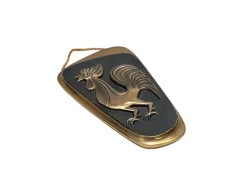 Best Pamono Mid-Century Modern Brass Rooster Wall Relief, West Germany, 1950s