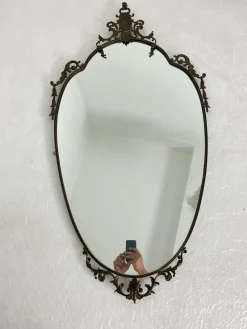 Outlet Pamono Mid-Century Modern Brass Wall Mirror, 1960s