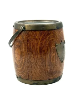 Clearance Pamono Mid-Century Modern Brown Oak Ice Bucket, 1960s
