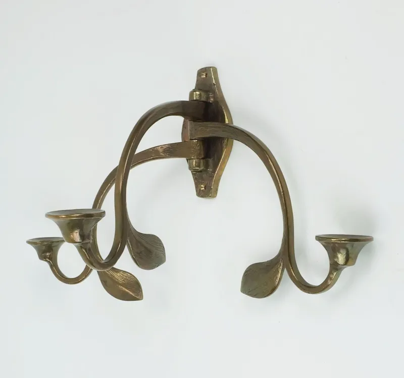 Best Pamono Mid-Century Modern Brutalist Bronze Wall Candleholder with 3 Swivel Arms, 1960s-1970s