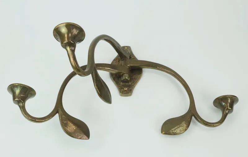 Best Pamono Mid-Century Modern Brutalist Bronze Wall Candleholder with 3 Swivel Arms, 1960s-1970s