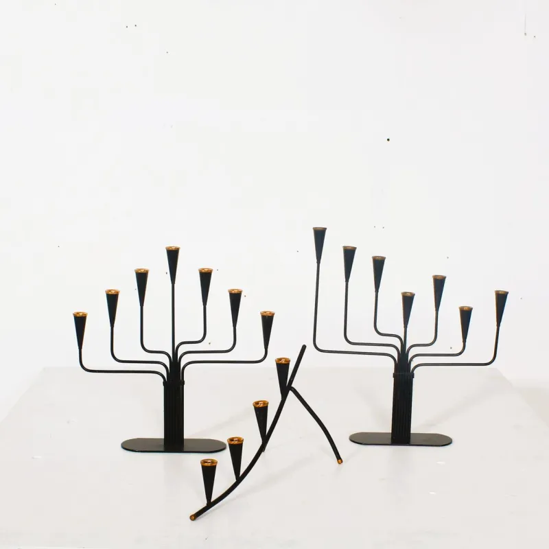 Pamono Mid-Century Modern Candleholders by Gunnar Ander for Ystad-Metall, 1960s, Set of 3> Candleholders