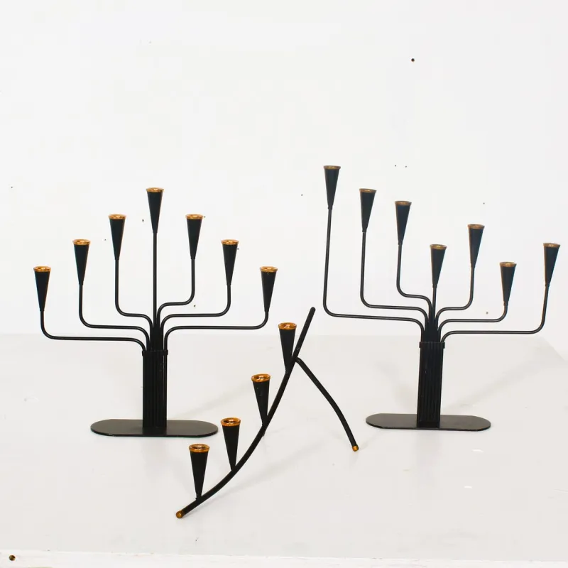 Pamono Mid-Century Modern Candleholders by Gunnar Ander for Ystad-Metall, 1960s, Set of 3> Candleholders
