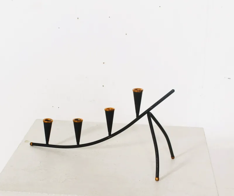 Pamono Mid-Century Modern Candleholders by Gunnar Ander for Ystad-Metall, 1960s, Set of 3> Candleholders