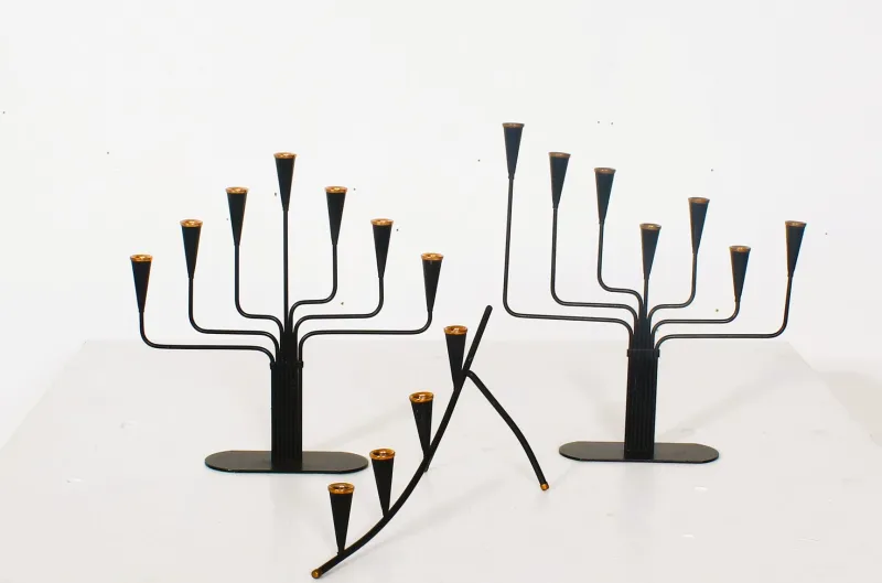 Pamono Mid-Century Modern Candleholders by Gunnar Ander for Ystad-Metall, 1960s, Set of 3> Candleholders