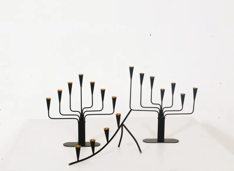 Pamono Mid-Century Modern Candleholders by Gunnar Ander for Ystad-Metall, 1960s, Set of 3> Candleholders