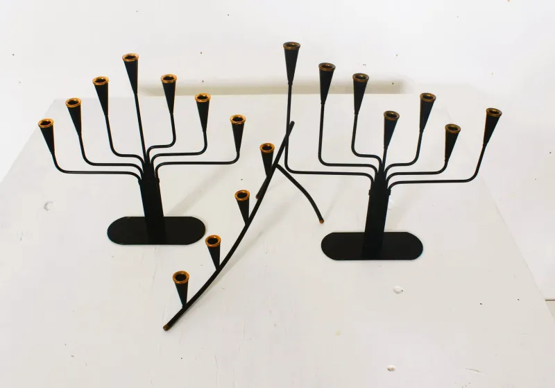 Pamono Mid-Century Modern Candleholders by Gunnar Ander for Ystad-Metall, 1960s, Set of 3> Candleholders