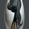 Outlet Pamono Mid-Century Modern Ceramic Vase with Stylized Girl and Geometric Motifs, 1960s