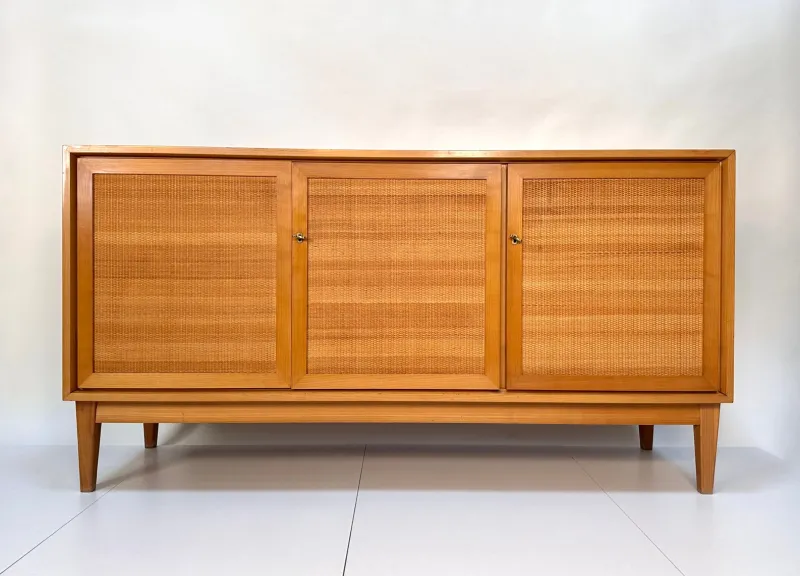 Online Pamono Mid-Century Modern Cherry Sideboard with Woven Front, West Germany, 1965