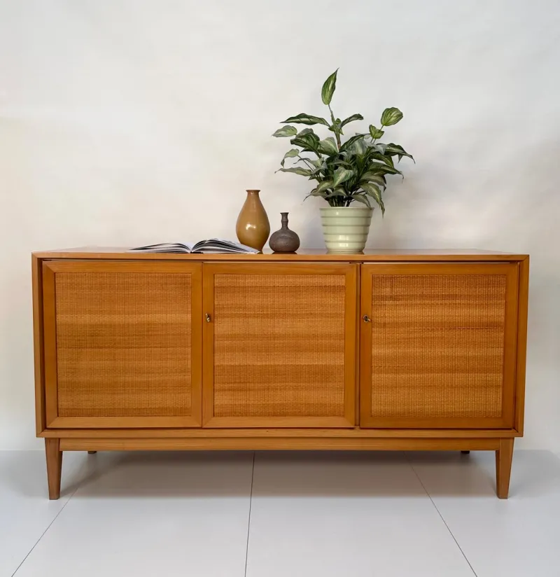 Online Pamono Mid-Century Modern Cherry Sideboard with Woven Front, West Germany, 1965