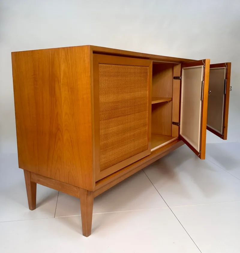 Online Pamono Mid-Century Modern Cherry Sideboard with Woven Front, West Germany, 1965