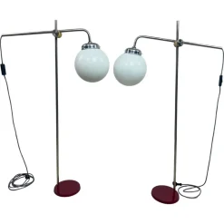 Pamono Mid-Century Modern Chrome Floor Lamps, 1950s, Set of 2> Floor Lamps