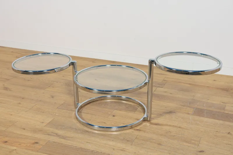 Pamono Mid-Century Modern Chrome and Glass Coffee Table by Milo Baughman, 1970s> Coffee & Side Tables