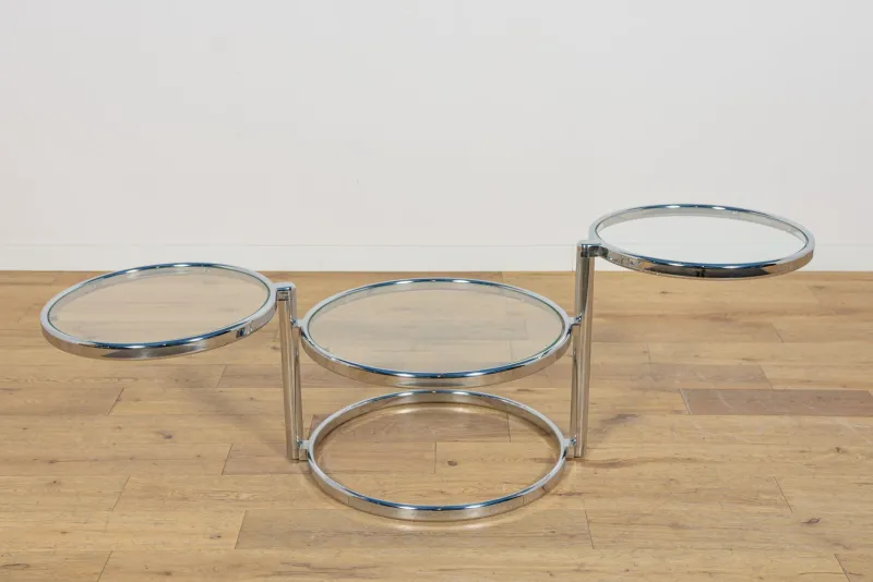 Pamono Mid-Century Modern Chrome and Glass Coffee Table by Milo Baughman, 1970s> Coffee & Side Tables