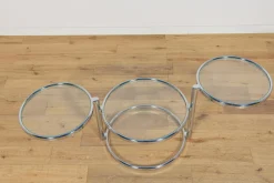 Pamono Mid-Century Modern Chrome and Glass Coffee Table by Milo Baughman, 1970s><noscript><img width=