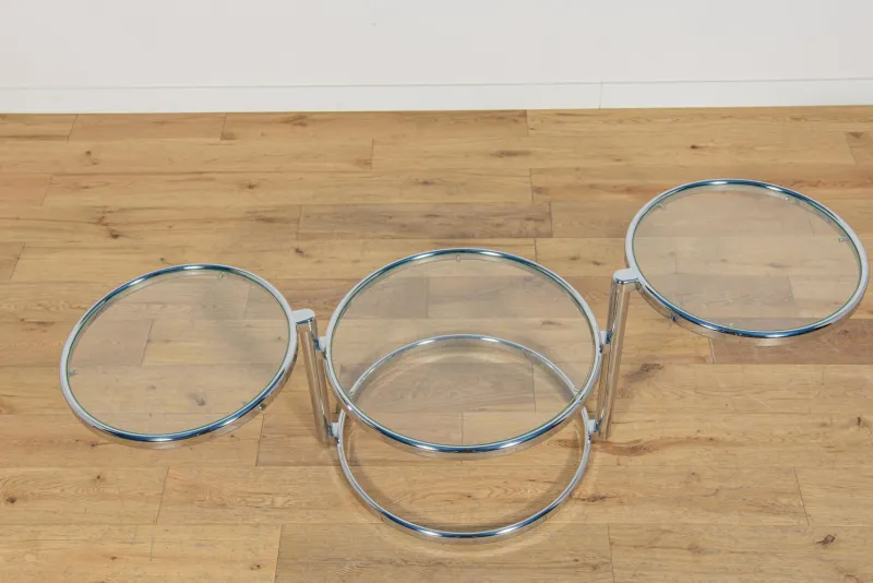 Pamono Mid-Century Modern Chrome and Glass Coffee Table by Milo Baughman, 1970s> Coffee & Side Tables