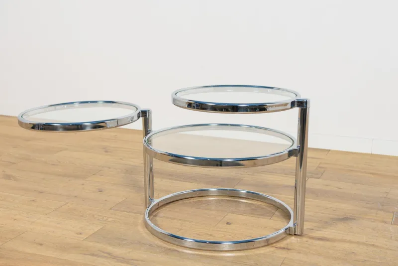 Pamono Mid-Century Modern Chrome and Glass Coffee Table by Milo Baughman, 1970s> Coffee & Side Tables