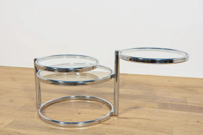 Pamono Mid-Century Modern Chrome and Glass Coffee Table by Milo Baughman, 1970s> Coffee & Side Tables
