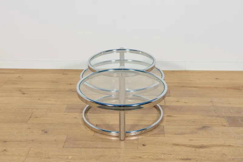 Pamono Mid-Century Modern Chrome and Glass Coffee Table by Milo Baughman, 1970s> Coffee & Side Tables