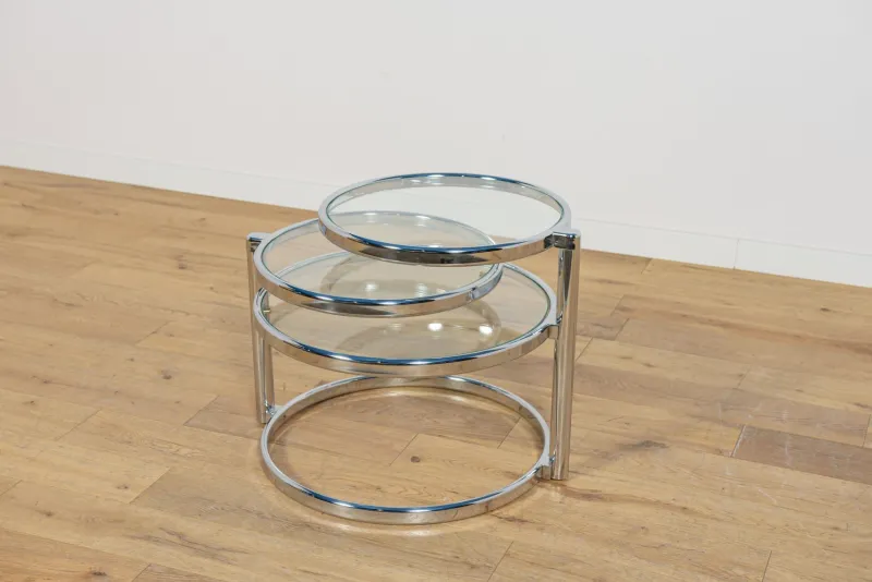 Pamono Mid-Century Modern Chrome and Glass Coffee Table by Milo Baughman, 1970s> Coffee & Side Tables