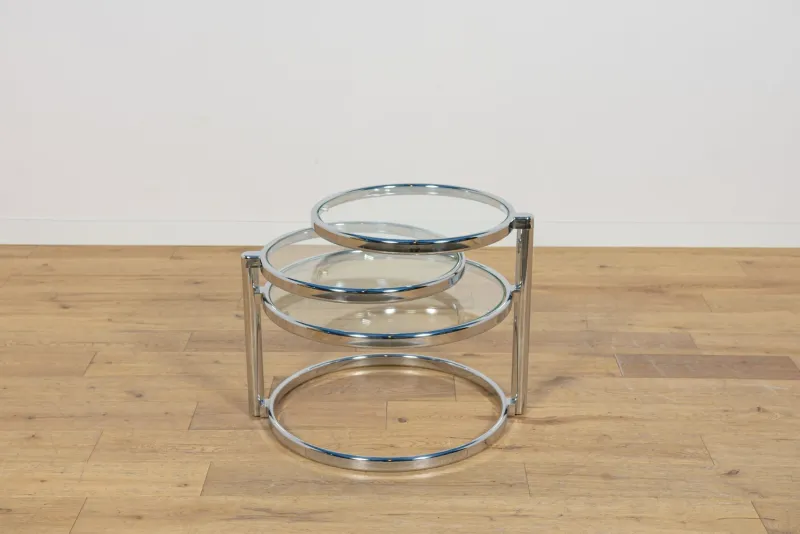 Pamono Mid-Century Modern Chrome and Glass Coffee Table by Milo Baughman, 1970s> Coffee & Side Tables