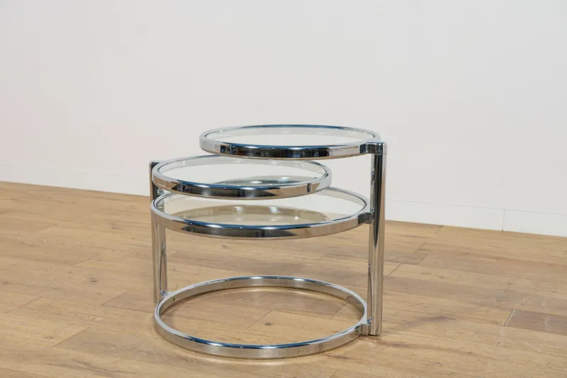Pamono Mid-Century Modern Chrome and Glass Coffee Table by Milo Baughman, 1970s> Coffee & Side Tables